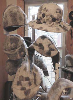 Felted wool hats by Mickey Ramirez of Fort Collins.