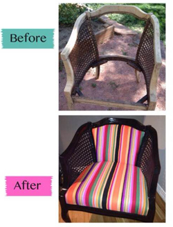 Jamie Solveson's first upholstery project