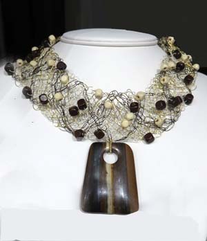 Necklace of bead and wire by Carrie Lambert of Loveland, Colorado