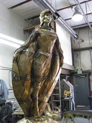 "Seaswept" by Bobbie Carlyle, in progress at Rocky Mountain Bronze Shop