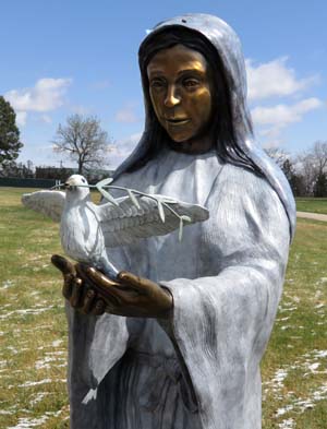 Carey Hosterman's "Our Lady of Peace," sculpture in bronze