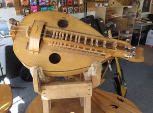 Hurdy-gurdy made by Mike Medeiros, owner of Medeiros Music in Loveland, Colorado